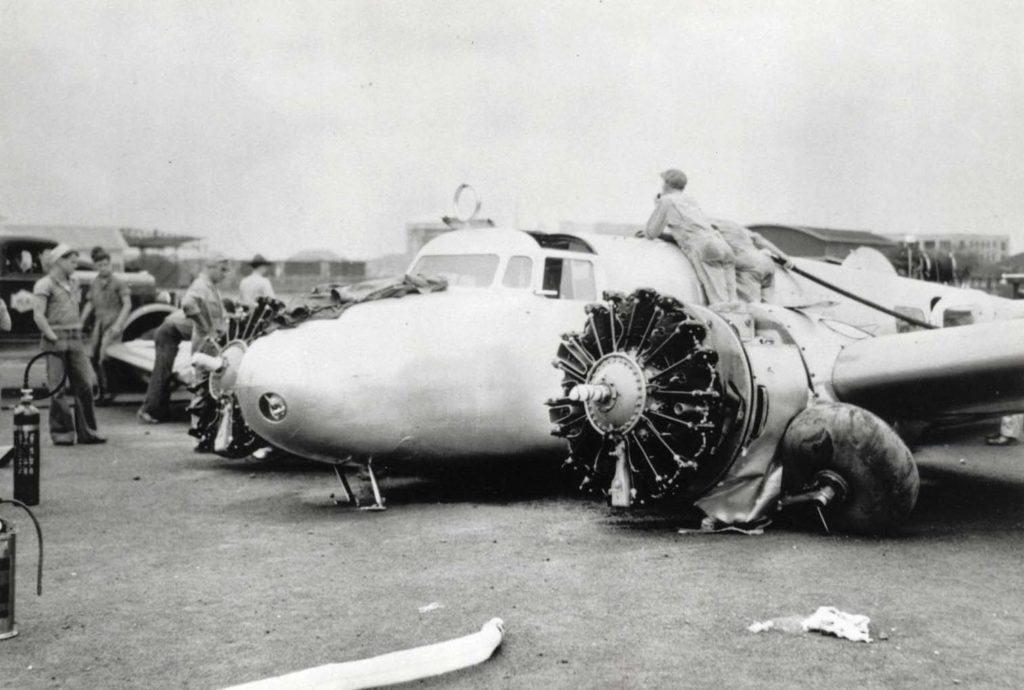 Amelia Earhart’s Crashed Plane on Runway of Luke Feild