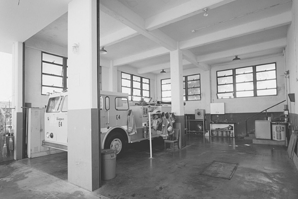 Interior view of Fire Station Garage, 1993 *